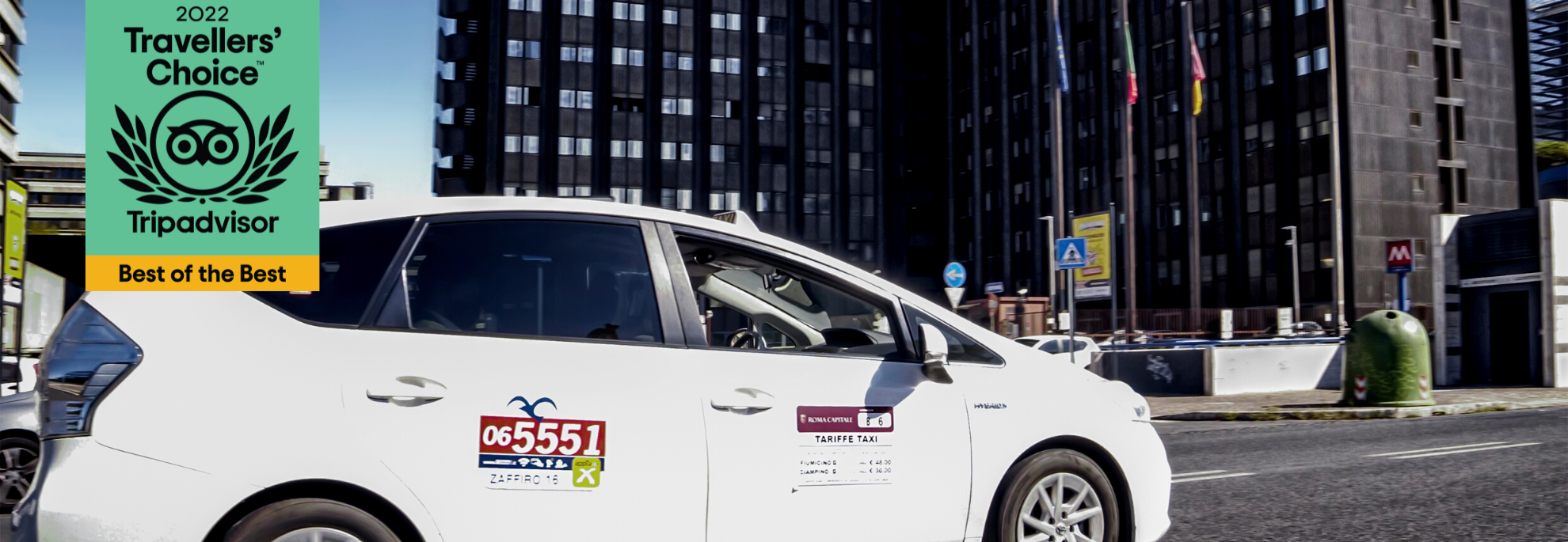 Taxi service in 5 minutes at the airport of Fiumicino